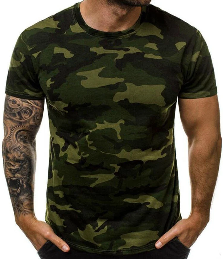 Custom T Shirt Running Fur Manner Round Neck 100 Cotton Sticker Erkek The New Korean Xxx Tri Blend Camouflage T Shirt