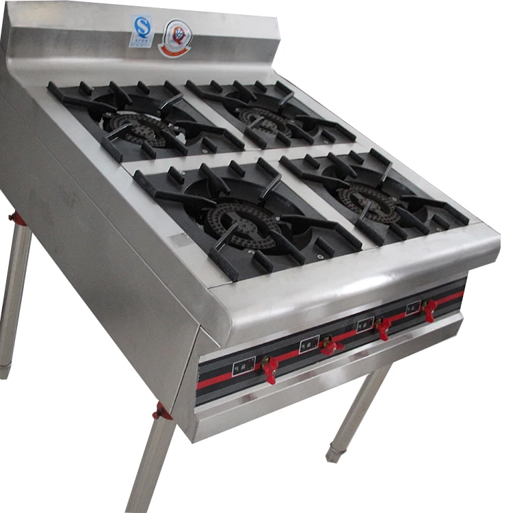 Commercial Stainless steel panel 4 burners gas stove