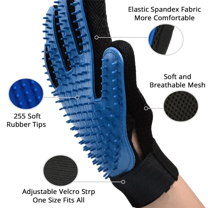 Customized Pet Grooming Gloves Deshedding Brush Cat Hair Remover Dog Bathing Brush for Cat and Dog Pet Bathing Products