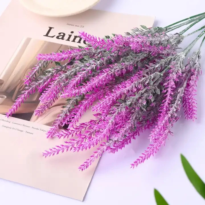 Wholesale High Quality Artificial Flowers Bundle Purple Pink Lavender For Decoration Wedding