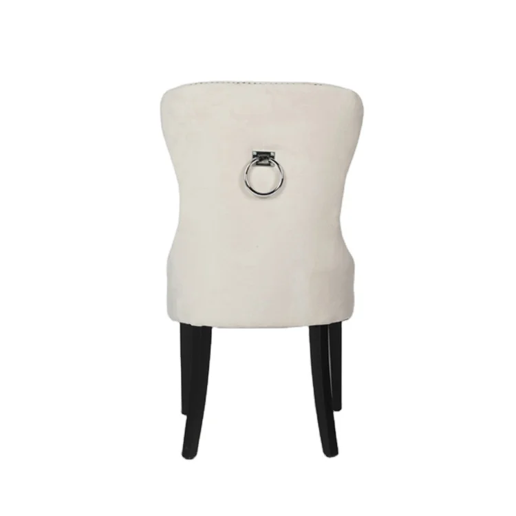 High Quality famous designers upholstered button wingback  fabric dining chair