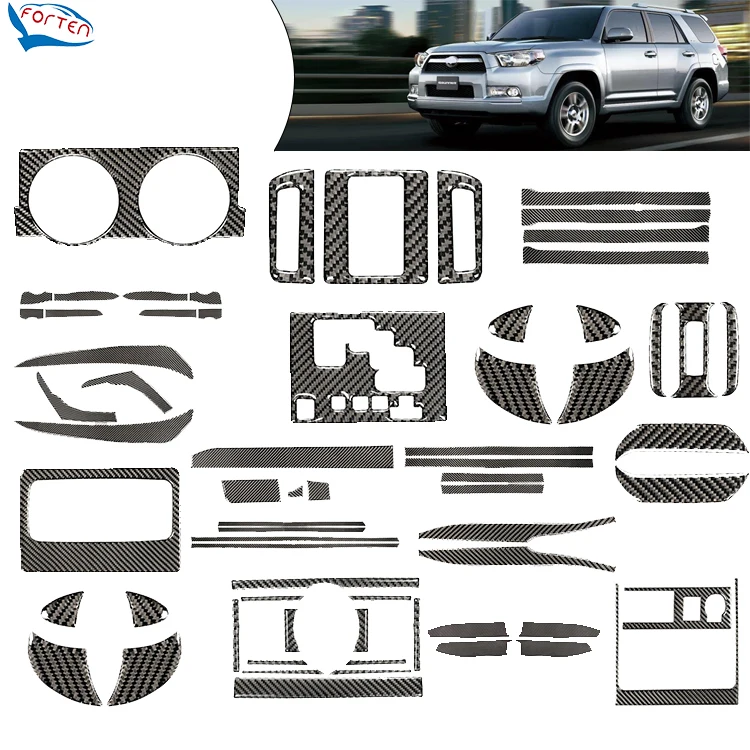 Carbon Fiber Car Interior Accessories Trim Sticker Gear Shift Cup Dashboard Air Decoration Sticker Car Badge Emblem For 4Runner