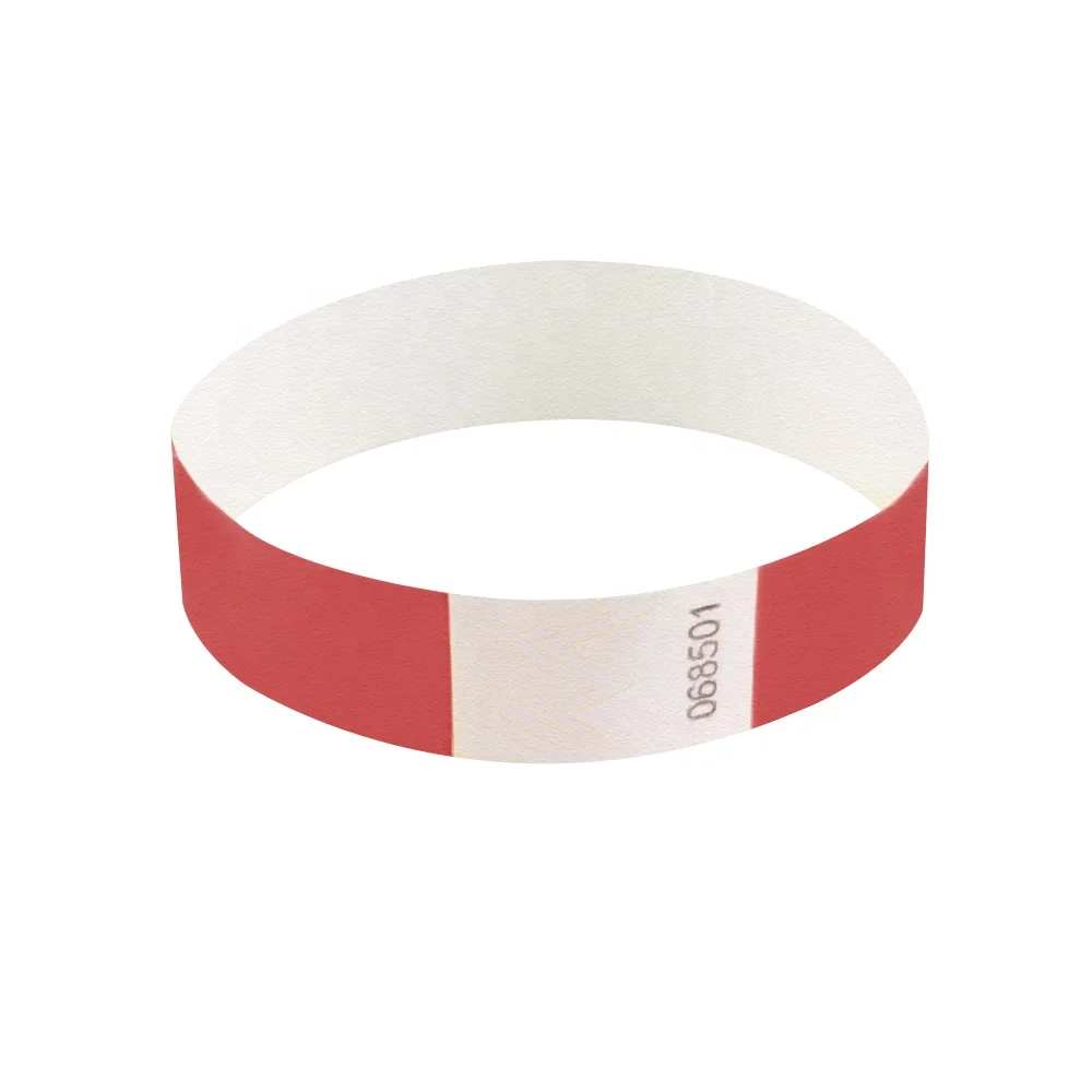 19x250mm Paper Bracelet  3/4 inch Solid Color Tear Proof Disposable Printable Wristband for Event  New year Admission ID