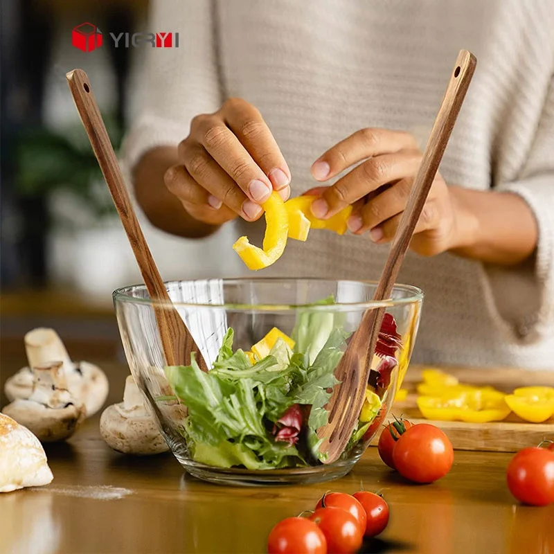 Wholesale Acacia Wood Spoon Wooden Cooking Spoon Set Kitchen Utensil Set with Hole Natural Food Safe Kitchenware Customizable