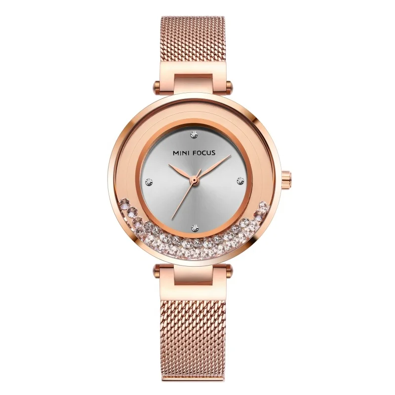 IP rose gold plating quartz watch with big numbers sexy ladies watches with large face women watches