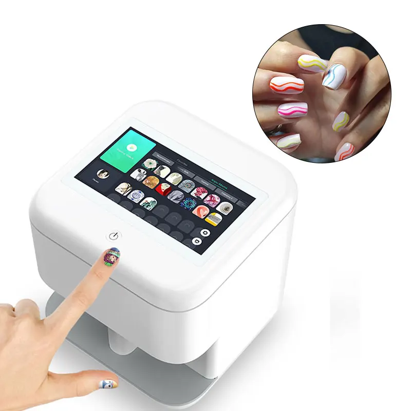 China hot Beauty salon personal use wifi wireless mobile nail  printer 5 fingers  art  vending printing machine