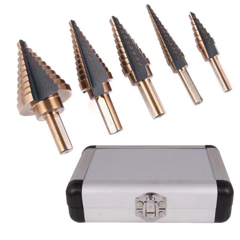 New Arrival KIDEA Factory High Quality Metal 5pcs Step Drill Bit Set HSS Cobalt Multiple Hole