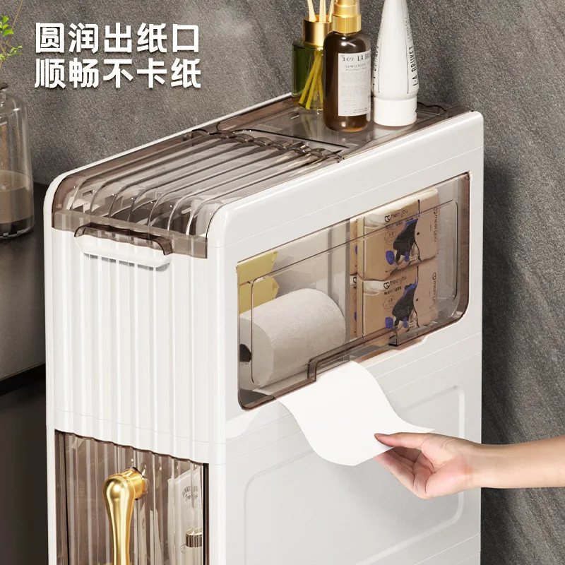 Storage cabinet Bathroom floor-to-ceiling narrow slit acrylic storage cabinet Bathroom toilet narrow slit removable cabinet
