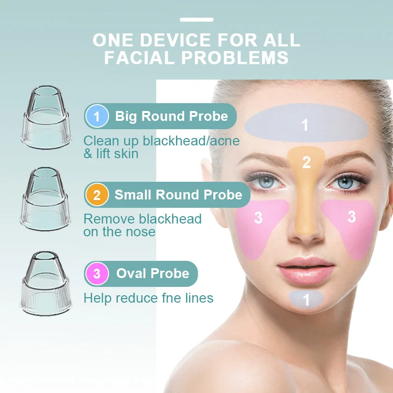 Hot Selling Electric Vacuum Blackhead Remover Facial Pore Acne Deep Cleaning Comedone Zit Pimple Extractor Tool with Camera