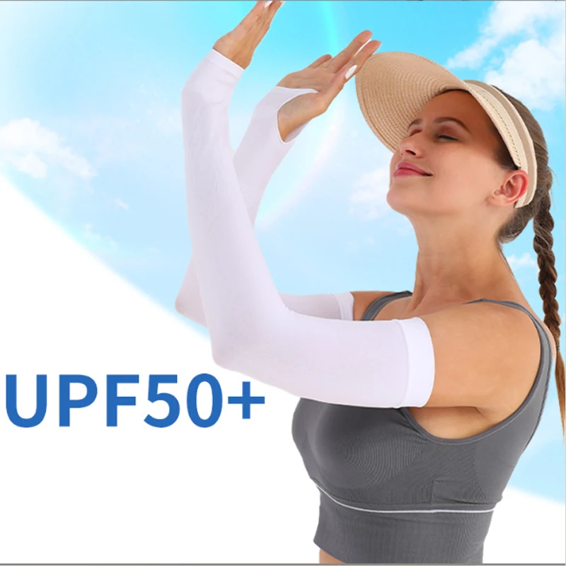 Unisex Ice Silk Sunblock Sleeve UV Protective Summer Outdoor Driving Arm Sleeve with Mosquito Repellent for Men and Women