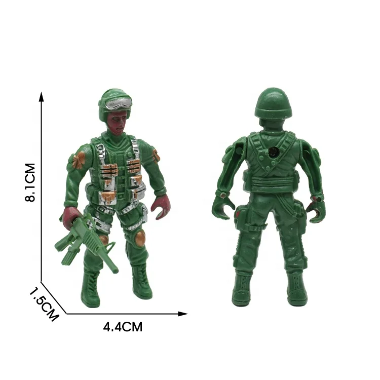 Plastic Soldier Model with Gun Sculpture Figurine Statue Toys