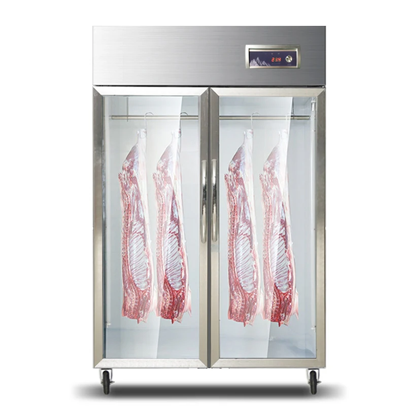 butchery shop equipment  double glass door  meat display   freezer