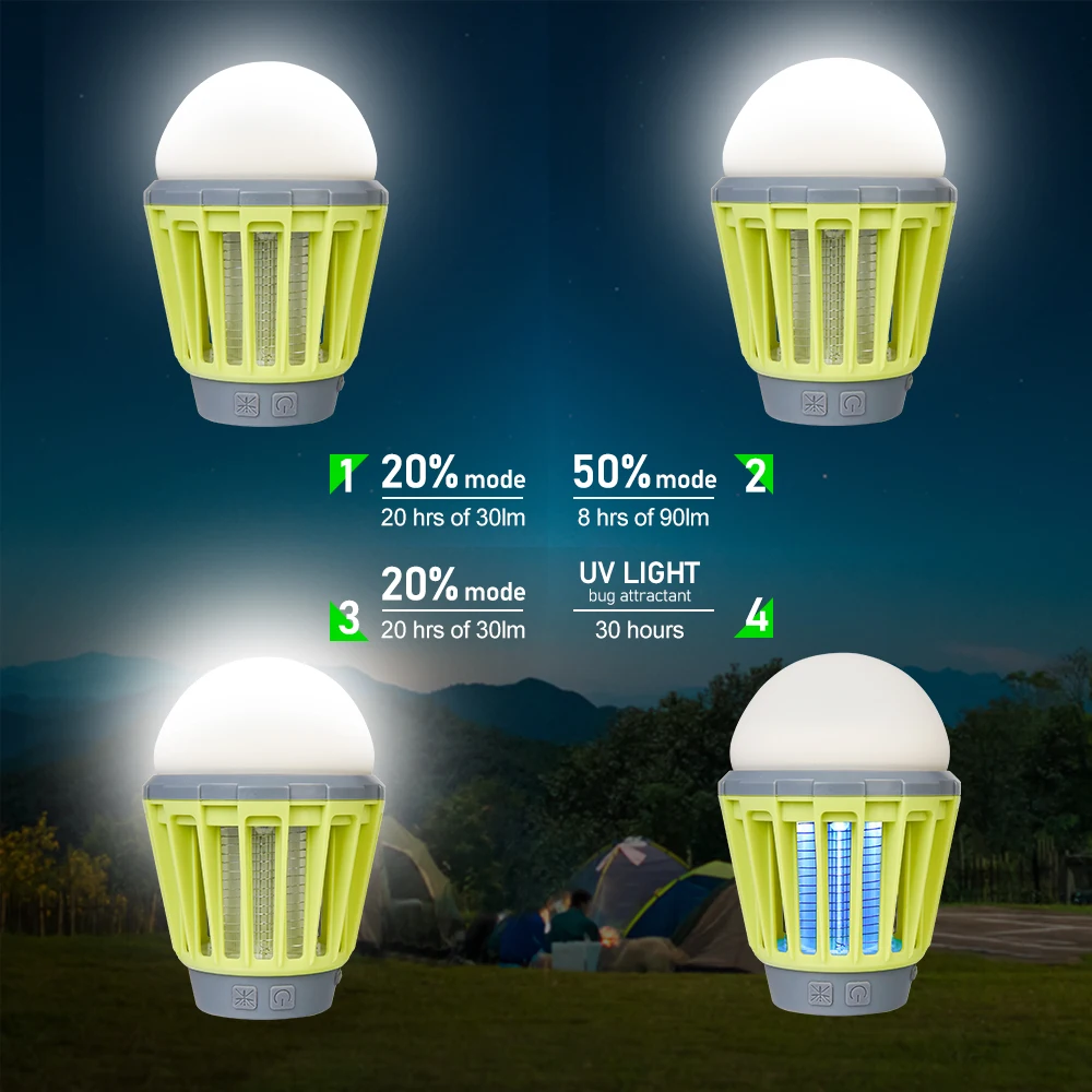 Patent USB Rechargeable Bug Zapper Insect Pest Control Killer Bulb Pest Control Electronic Mosquito Killer Lamp