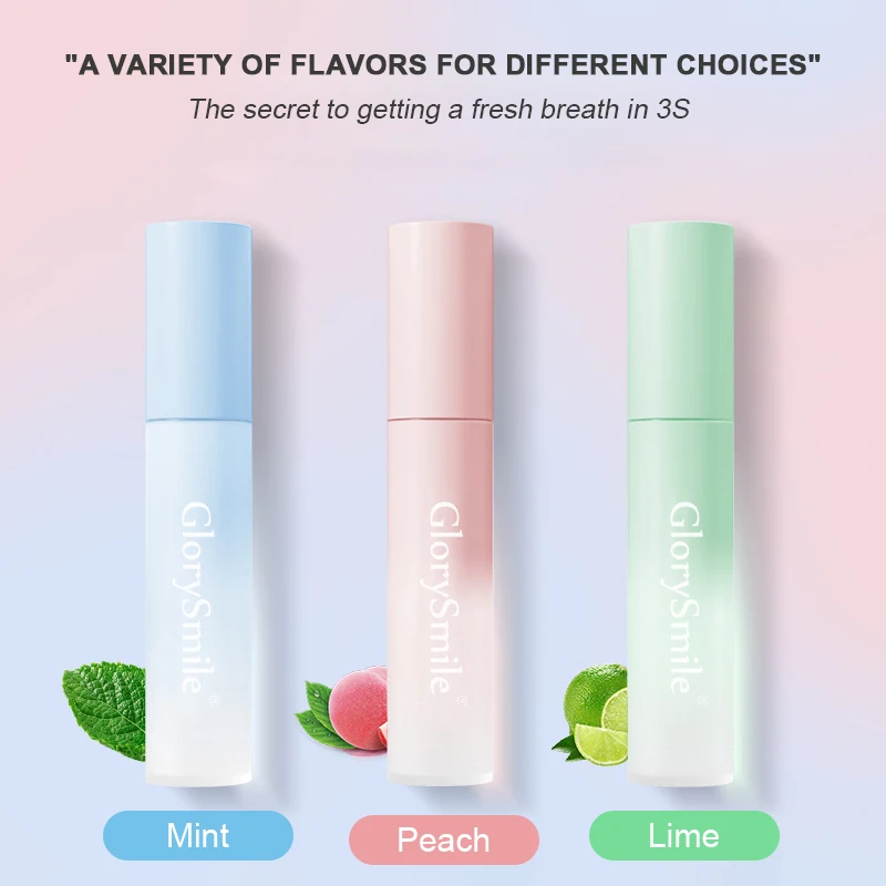 Частная марка, освежитель для полости рта, спрей для дыхания без спирта, персиковая мята, увлажняющий спрей для рта для плохого дыхания