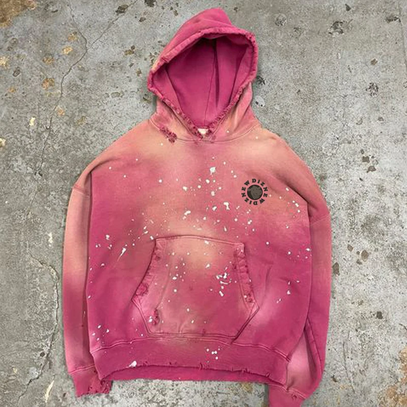 DiZNEW hoodies Custom oversized retro wash old 450 gsm hoodie with your logo