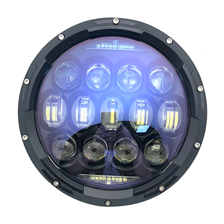 round H4 LED headlights 130W with amber turn for protection Lada Niva 4x4 hummer h1 h2 LED headlights