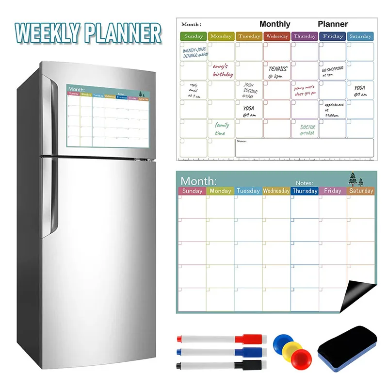 Custom Magnetic Whiteboard for Refrigerator Fridge Magnet Calendar Weekly Planer