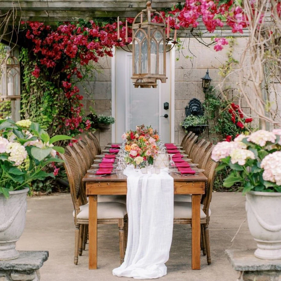 Марля Белый Розовый настольный бегун 100% хлопок марля настольный бегун свадебный ужин украшение