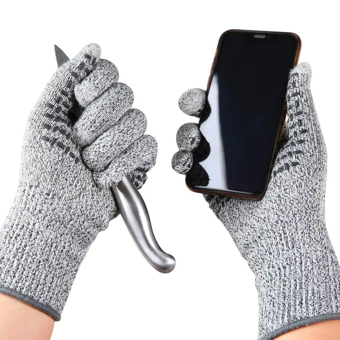 Cut Resistant Gloves Anti Cutting Tear Resistant Safety Gloves EN388 Level 5 with Anti Slip Dots