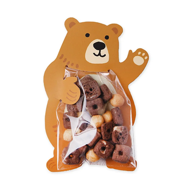 
Cute cartoon animal food creative card candy biscuit packaging bag baking decoration bag 