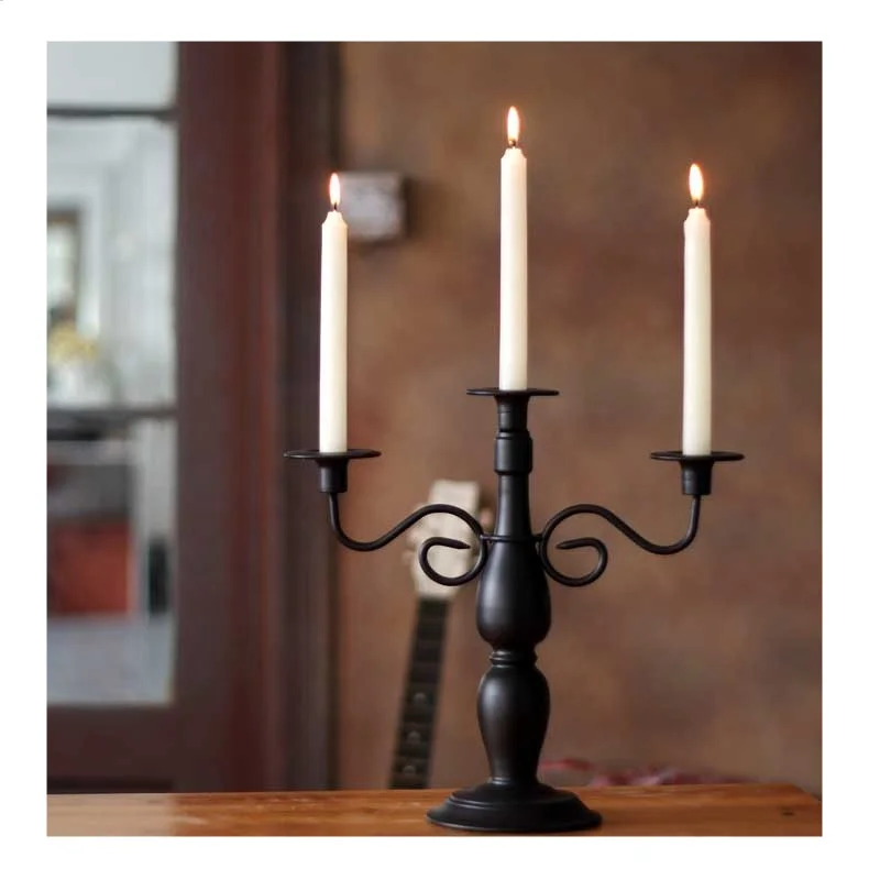 Metal Long Stem Candle Stand for Home Decor Handmade Candelabra 3 Arms Candlestick For Wedding Candle Holder