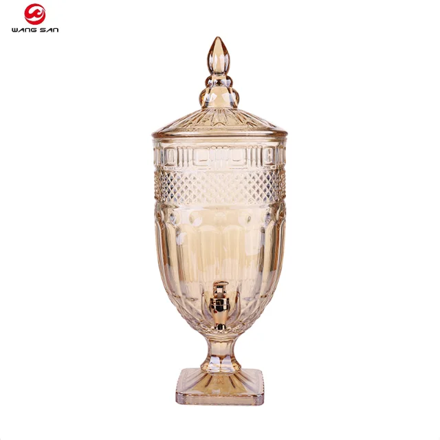 2L 2.5L 4L Glass Storage Beverage Jar Drink Food Bottle Used For Juice Hot Big Volume Container Water Glas with lid and tap