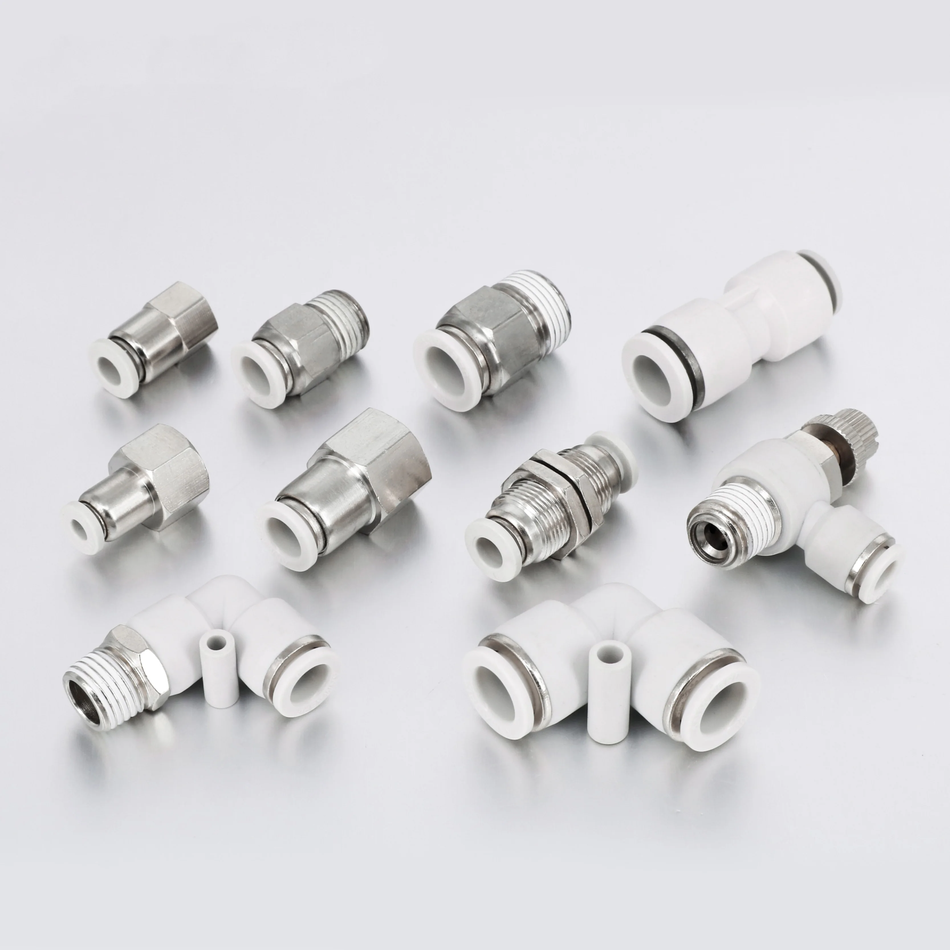Factory Direct Supply L Form 90 Degree Bucking PC Plastic Pneumatic Air-work Cube Hose Coupling Pipe Reducer Connector Parts