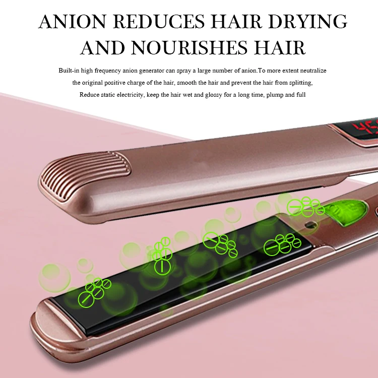 ihongSen Pink Far Infrared 450 Lcd Glass-Ceramic Flat Iron