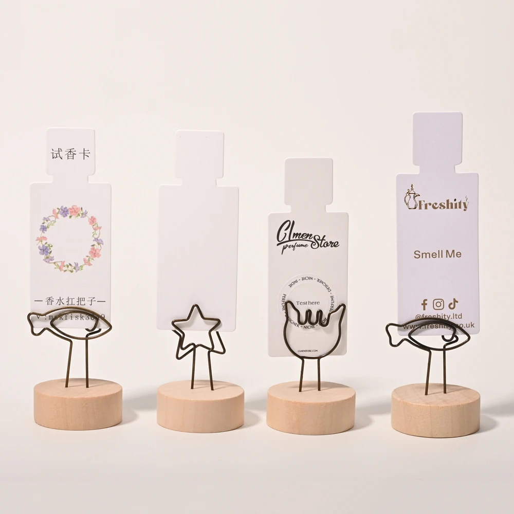 High Quality Bottle Shape Embossed Fragrance Blotter Strips Factory Fragrance Strips Perfume Smelling Strips