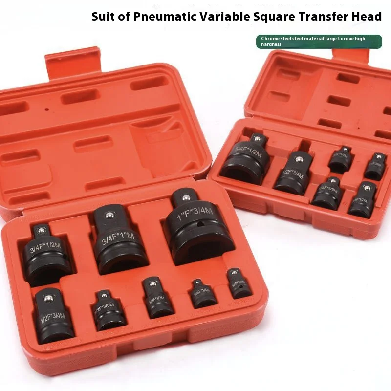 8 Pcs Conversion Universal Joint Accessories Pneumatic Sleeve Adapter Head Heavy Duty Impact Socket Adapter Tool Set
