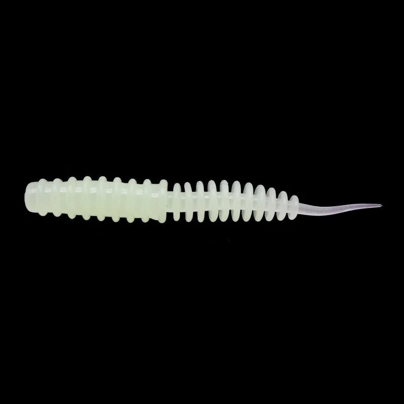 SEASKY 6cm 1.3g Needle Tail Ribbed Body Soft Plastic Bait Rig Freshwater Fishing Worm Lure