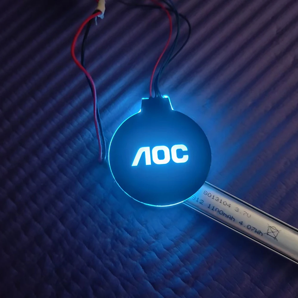 Customize LED light up logo small ultrathin backlight panel LED Illuminated badge signs RGB colors