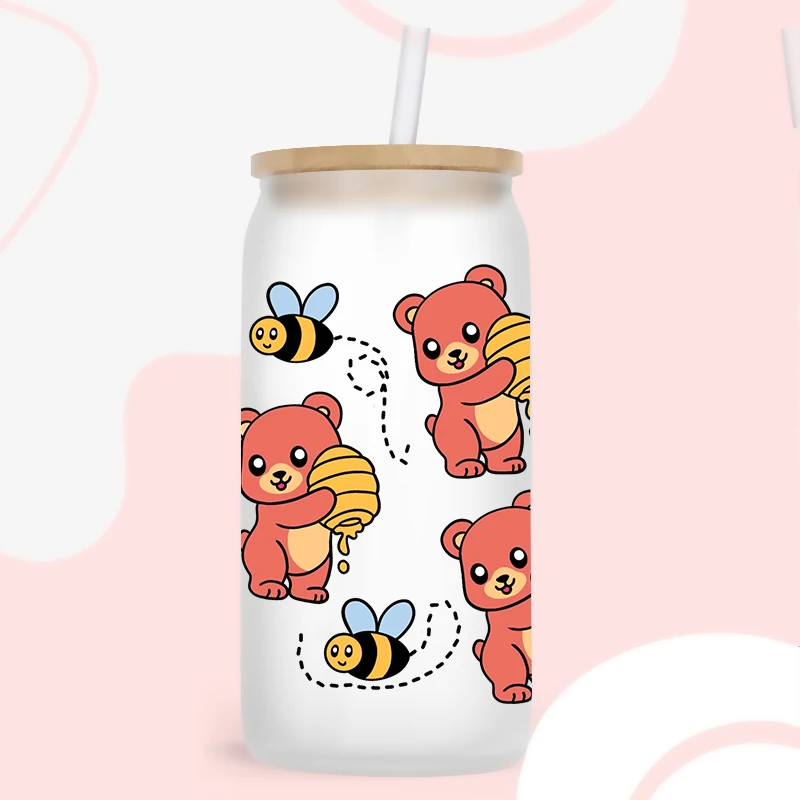 Custom Waterproof 16oz UV DTF Cup Wrap  Decals Vinyl Transfer Stickers for Tumblers  Low MOQ