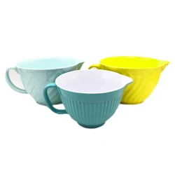 wholesale Solid color melamine batter mixing bowl with handle tableware
