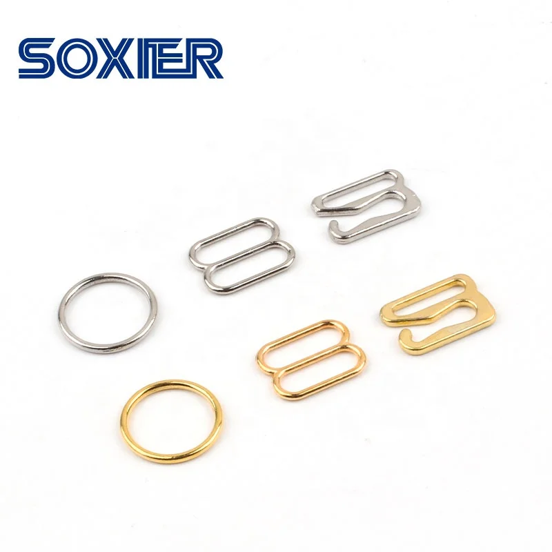 Eco Friendly OEM Zinc Alloy Swimwear Ring and Slider Bra Clip Accessories Metal Buckle Bra Strap