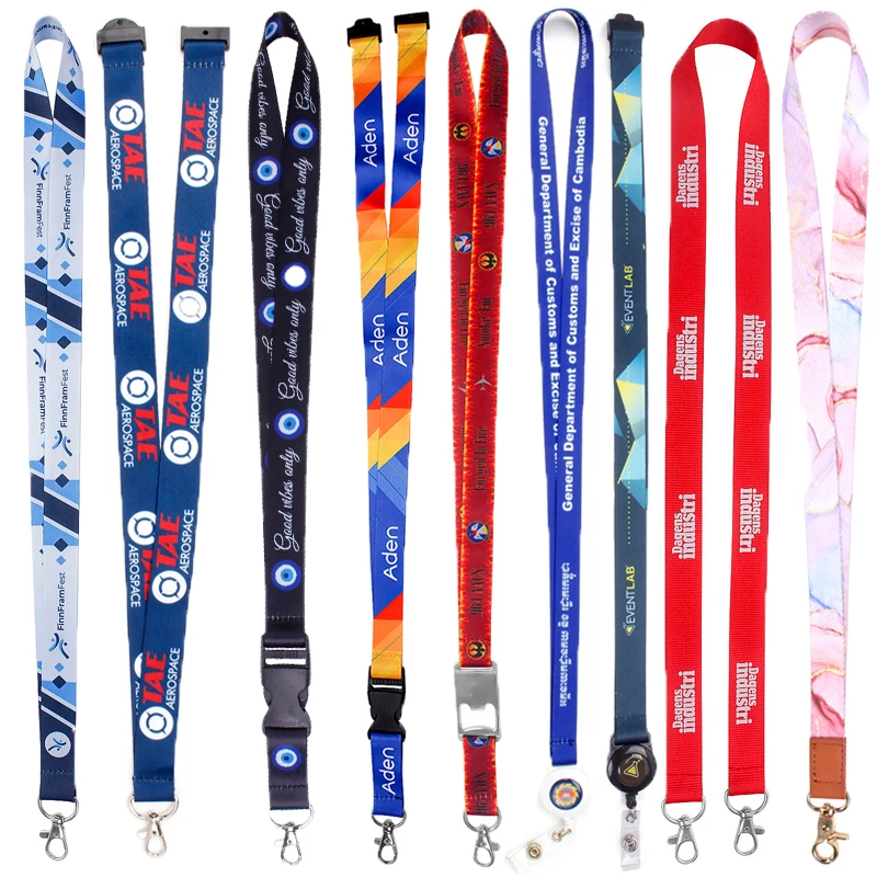 Manufacturer Wholesale Custom Dye Sublimation Printed Neck Strap Polyester Lanyards With ID Card Holder