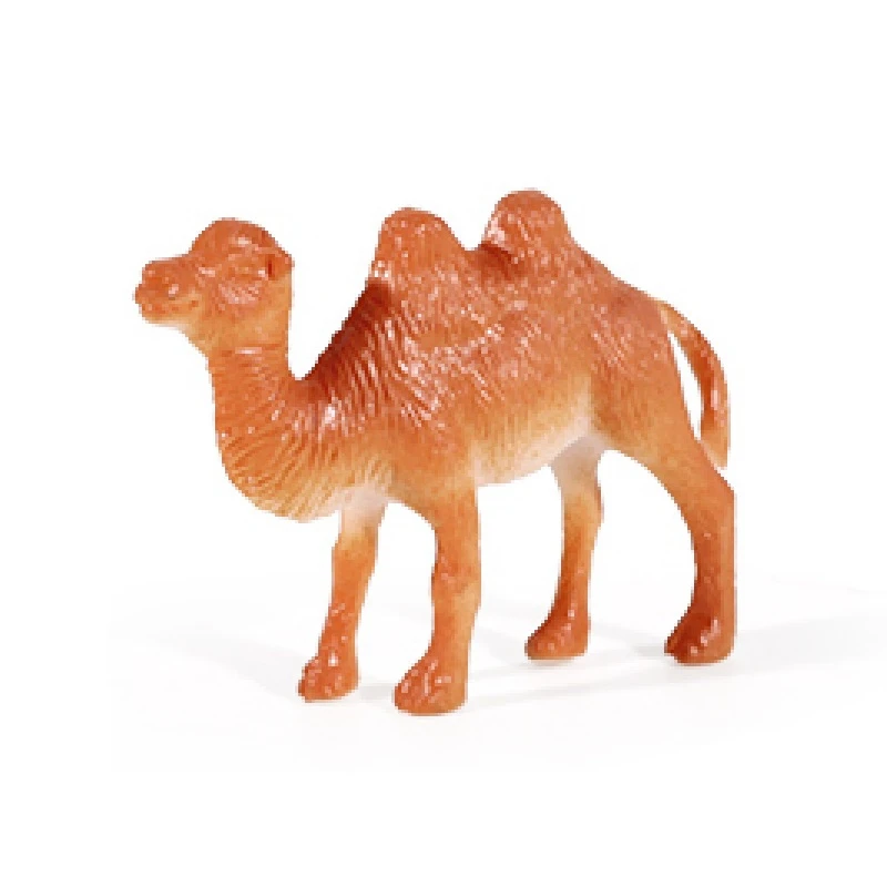 5CM Rubber PVC Desert Animals Series 3D Simulated Orange Color Mini Plastic Camel Toy For Boys & Girls