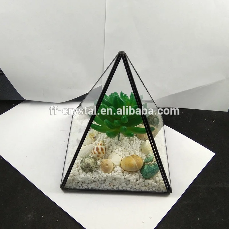 Треугольная микроландшафтная стеклянная Геометрическая растительная Террариум ортобикупола/геометрический Террариум-плантатор/металлическая террариумная ваза