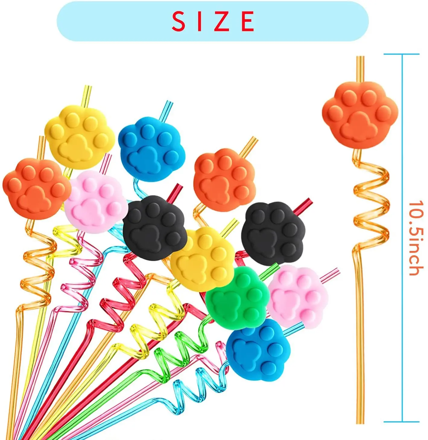 Fashion Bar Accessories Buckle Personality Patch Food Grade Pet Art Cute Reusable Flexible Cartoon Silicone Drinking Straws