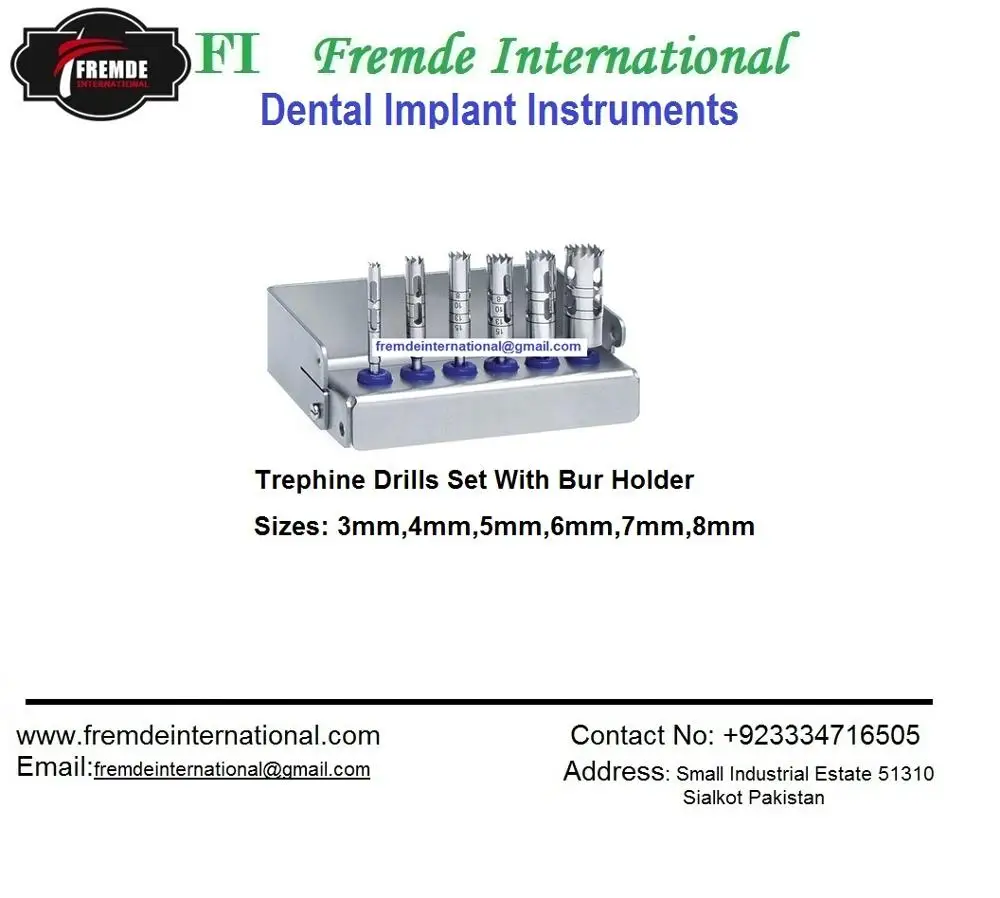 DENTAL IMPLANT TREPHINE DRILLS Dental Implant Surgery Instruments High Quality Stainless Steel Medial Grade CE & ISO Certified