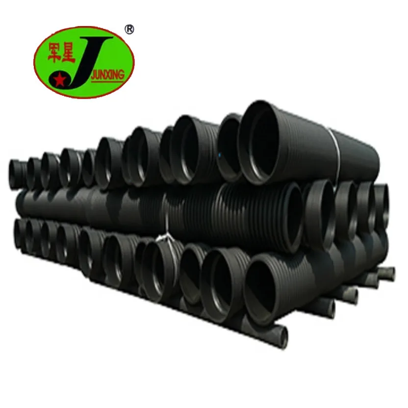 JUNXING Plastic Hdpe Polyatylene Corrugated Drainage Pipe Hdpe Dual Wall Pipe For Water Drainage And Sewage
