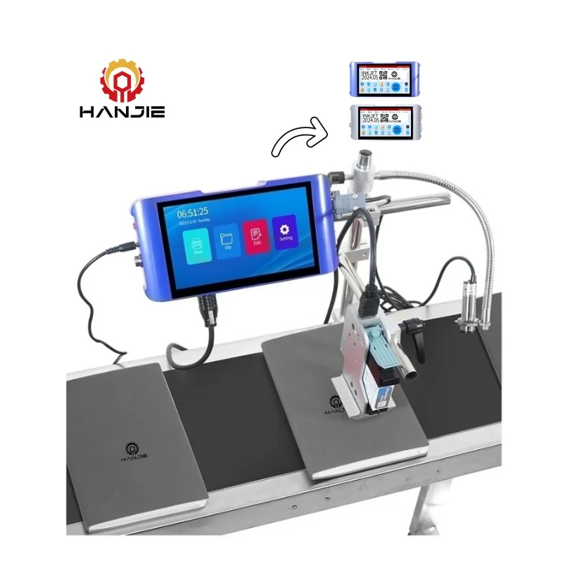 12.7MM Plastic Bottle Printer Batch Code Printing Machine Online Thermal Inkjet Printer with Conveyor