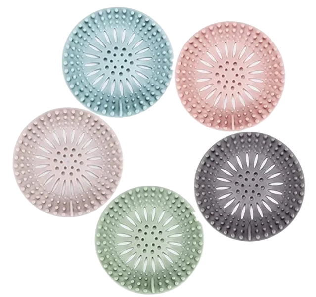 Durable Silicone Hair Stopper Drain Protector Easy Clean Hair Catcher 4 Pcs Silicone Sink Strainer