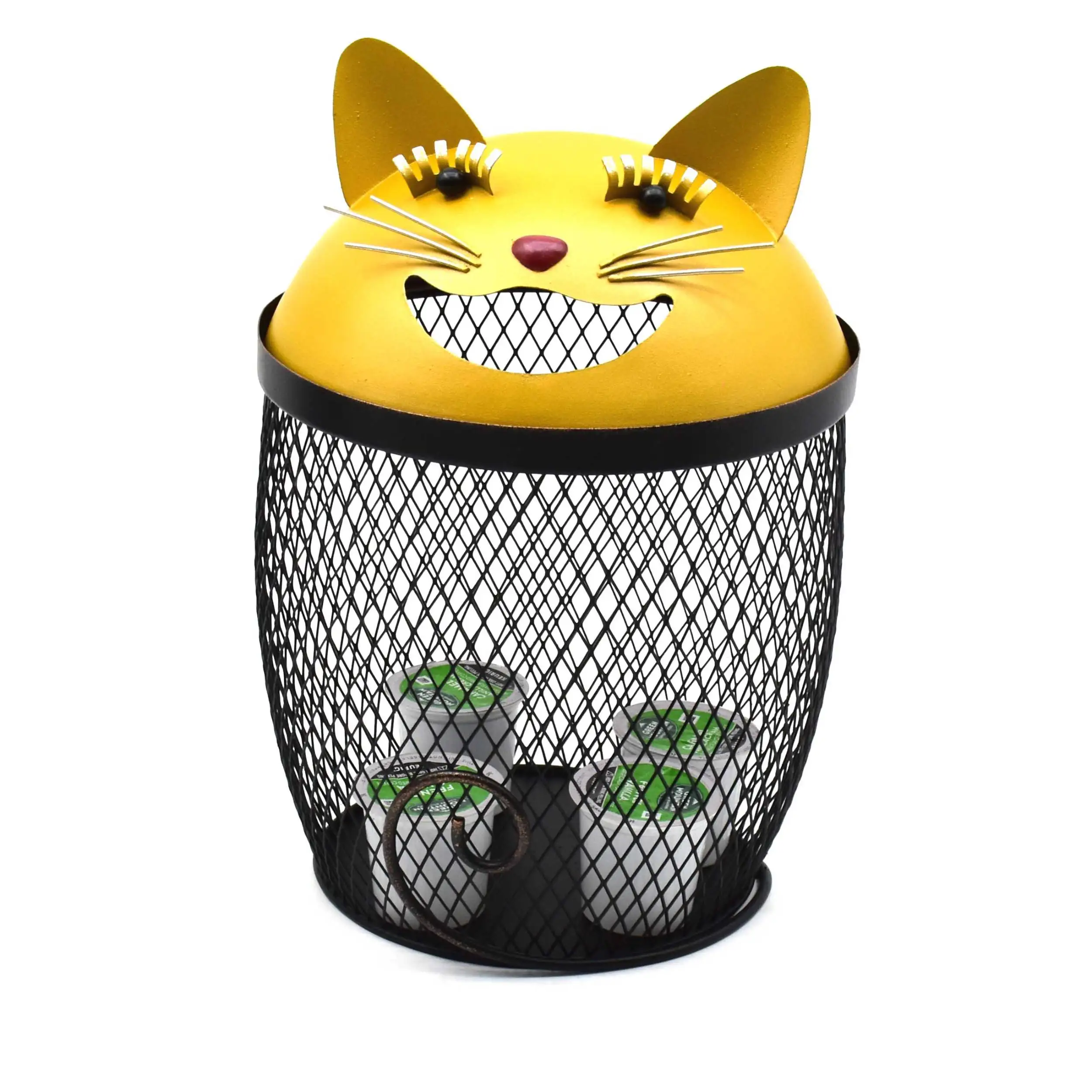 Kitchen Home Office cute animal figurine Large Capacity K-cup coffee capsule container Metal coffee pod storage organizer holder