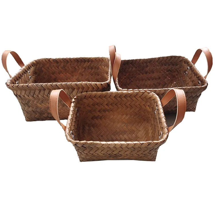 2019 New Design Organize Storage Empty Gift Wicker Rattan Basket