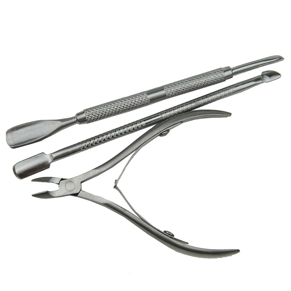 COSCELIA Hot Sale 3Pcs Cuticle Trimmer Remover Set Cuticle Cutter Pusher Finger Manicure Tools