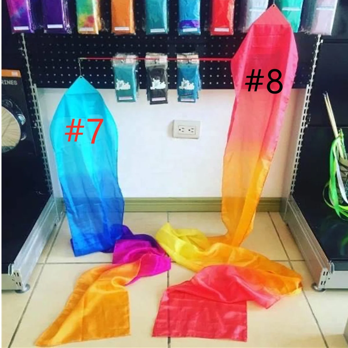 Nayaking Dancer Silk Streamer, Long Silk Ribbon Wand for Dance Play Gymnastics Baton Twirling Birthday Easter Christmas Party