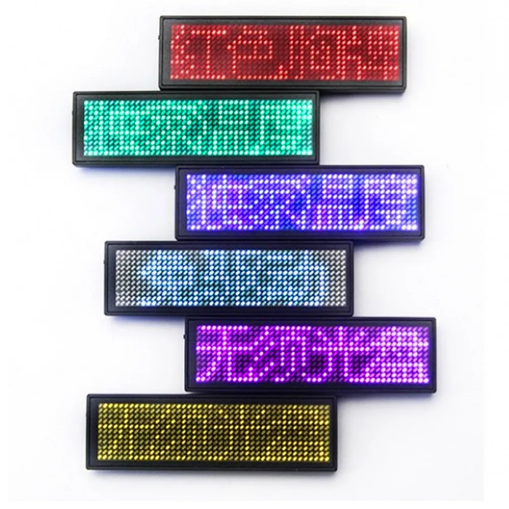 APP Blue tooth digital LED badge DIY programmable scrolling message mini LED display party event expo 12*48 pixels LED name sign