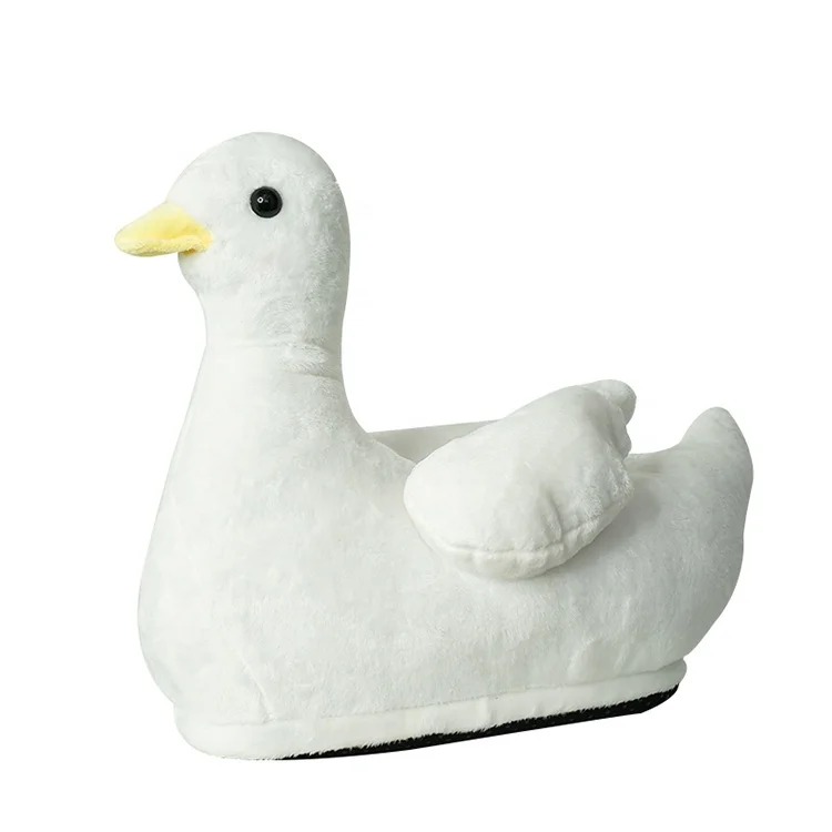 Stuffed Animal Home Shoes Warm Women Gifts Furry Inner Plush Swan Goose Slippers