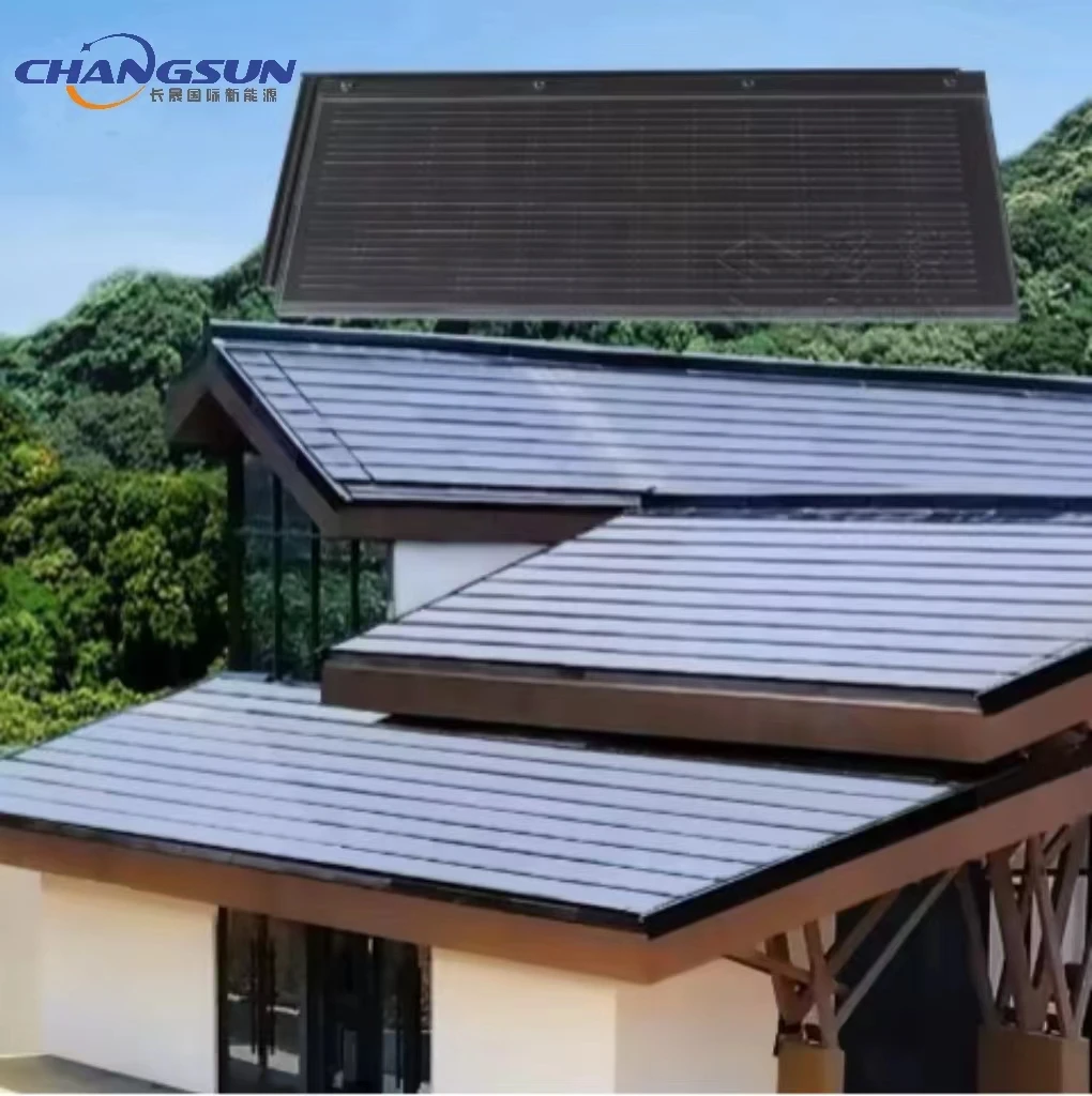 High Quality New BIPV Solar Panel Flat Roofing Solar solar roof tiles for Building House Solar Roof Tiles System